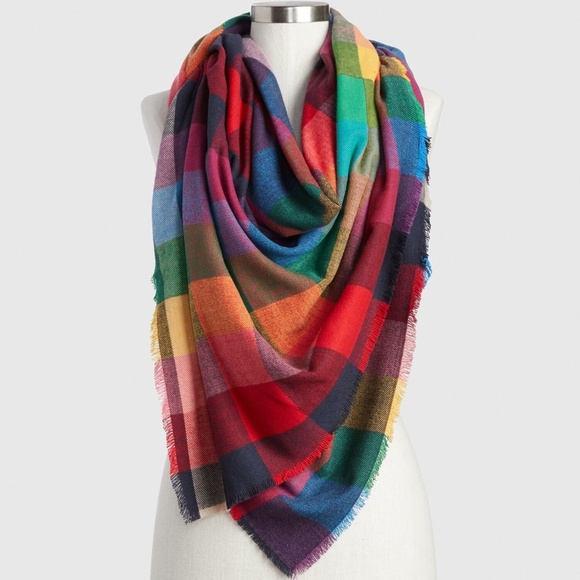 ISO!!! GAP Cozy Blanket Rainbow Plaid Scarf - Picture 1 of 1